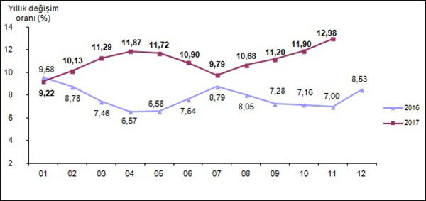 Tüketici fiyat endeksi, Kasım 2017 [2003=100]