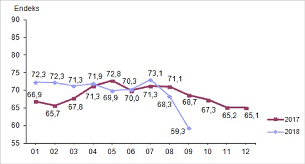 Tüketici güven endeksi, Eylül 2018